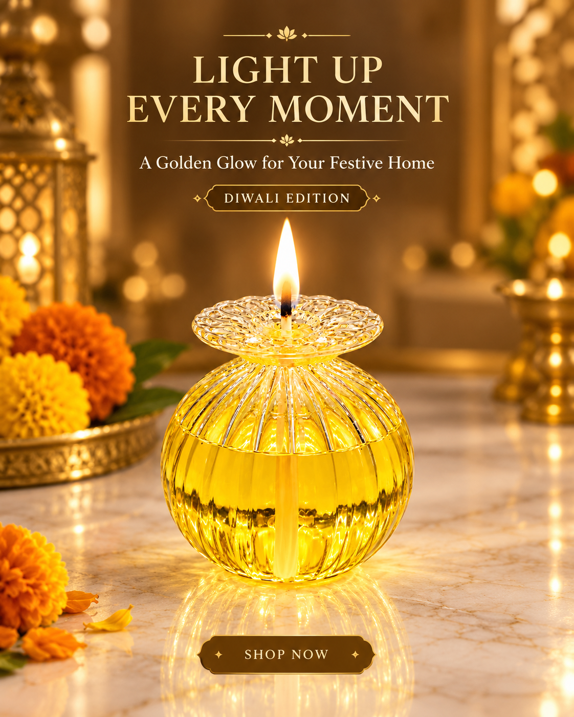 Glass Modak Shape Diya