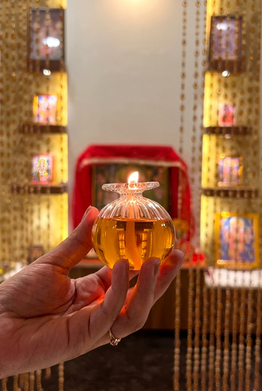 Glass Modak Shape Diya